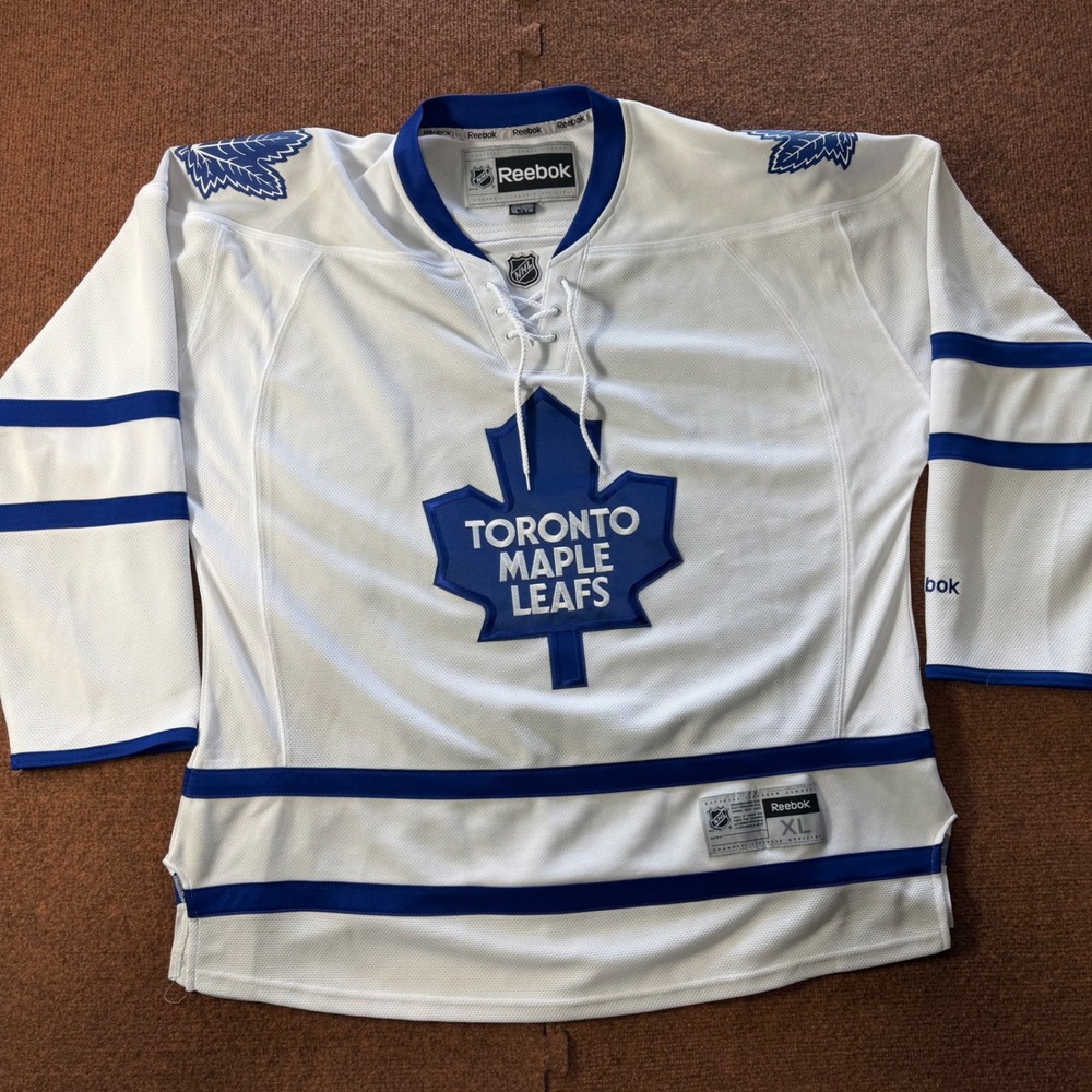 Reebok Toronto Maple Leafs NHL Jersey Mens XL White Blue Hockey Lace Up Official